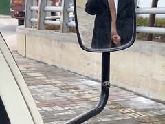 Chinese teen JO in street filming himself (48'')