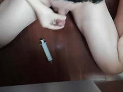 Cute Chinese boy jerks off after shaving.