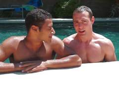 Huge dick latino barebacks a cute white twink on the sofa