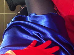 CD in Blue Satin Nighty POV