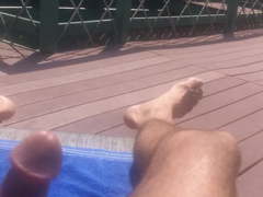 Shaved Erection public Coed sundeck