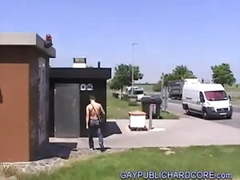 Public toilet amateur boy