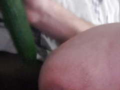 Teen boy taking cucumber in ass