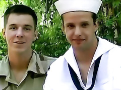 Uniformed amateurs Jeremy Haynes and Matt Reynolds anal fuck