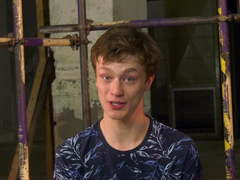 Bound twink sub is used for candle and wax tormenting