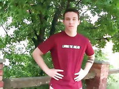 CZECH HUNTER 455 - Hunk Gets Bareback Fucked In The Outdoors