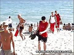 Two Horny Twinks Fucking On The Beach