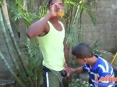 Exotic twink mates play strip domino for a blowjob