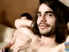 Straight guys Lex Lane and Daniel Delong masturbate in group