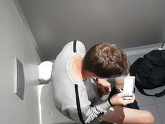 Young Boy Wank in Krakow Poland public toilet