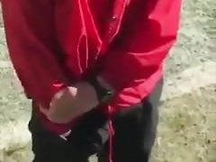 PUBLIC WANK in front of the cheerleaders