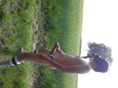 German skater boy outdoor with jock tube socks and gasmask